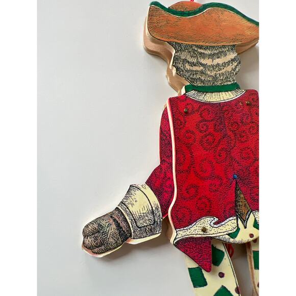 Vintage Wooden Pull-string Puppet Puss in Boots Susan Feves 1985 Works - Picture 5 of 7